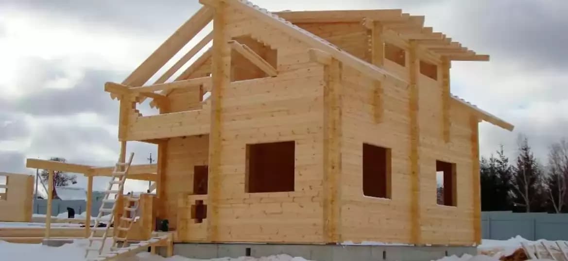 Монтаж домокомплекта из профилированного бруса