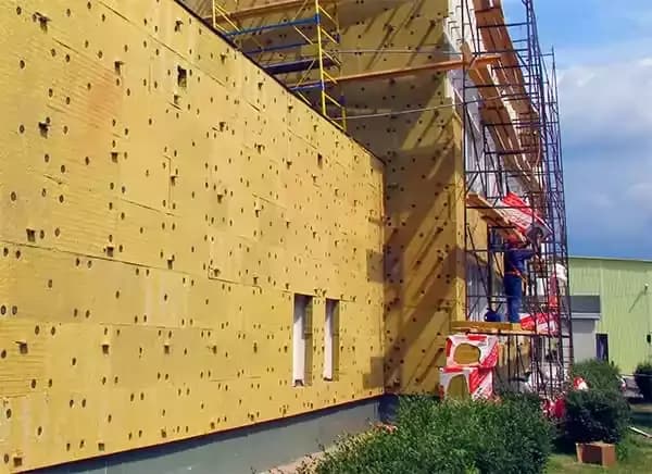 Монтаж теплоизоляции фасада