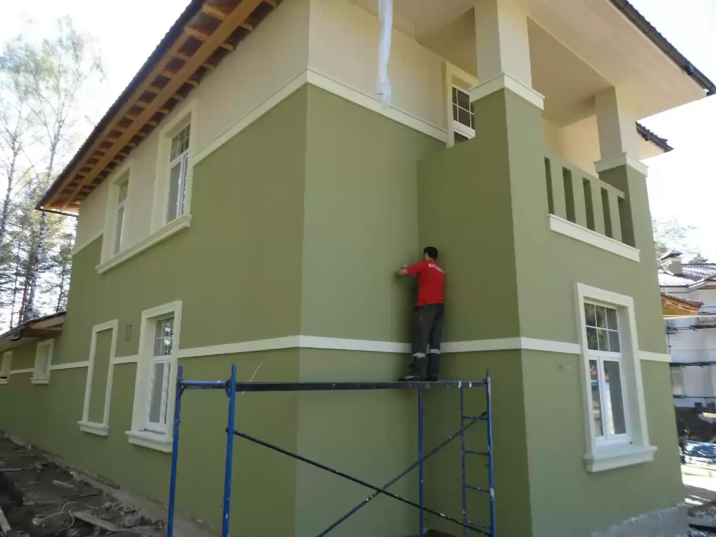 Монтаж штукатурного фасада